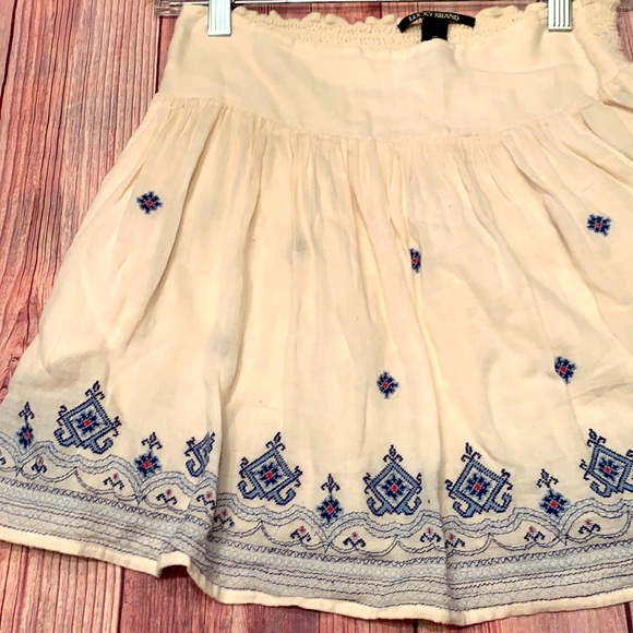 Lucky Brand Mini skirt boho embroidery 100 percents cotton - Picture 7 of 8